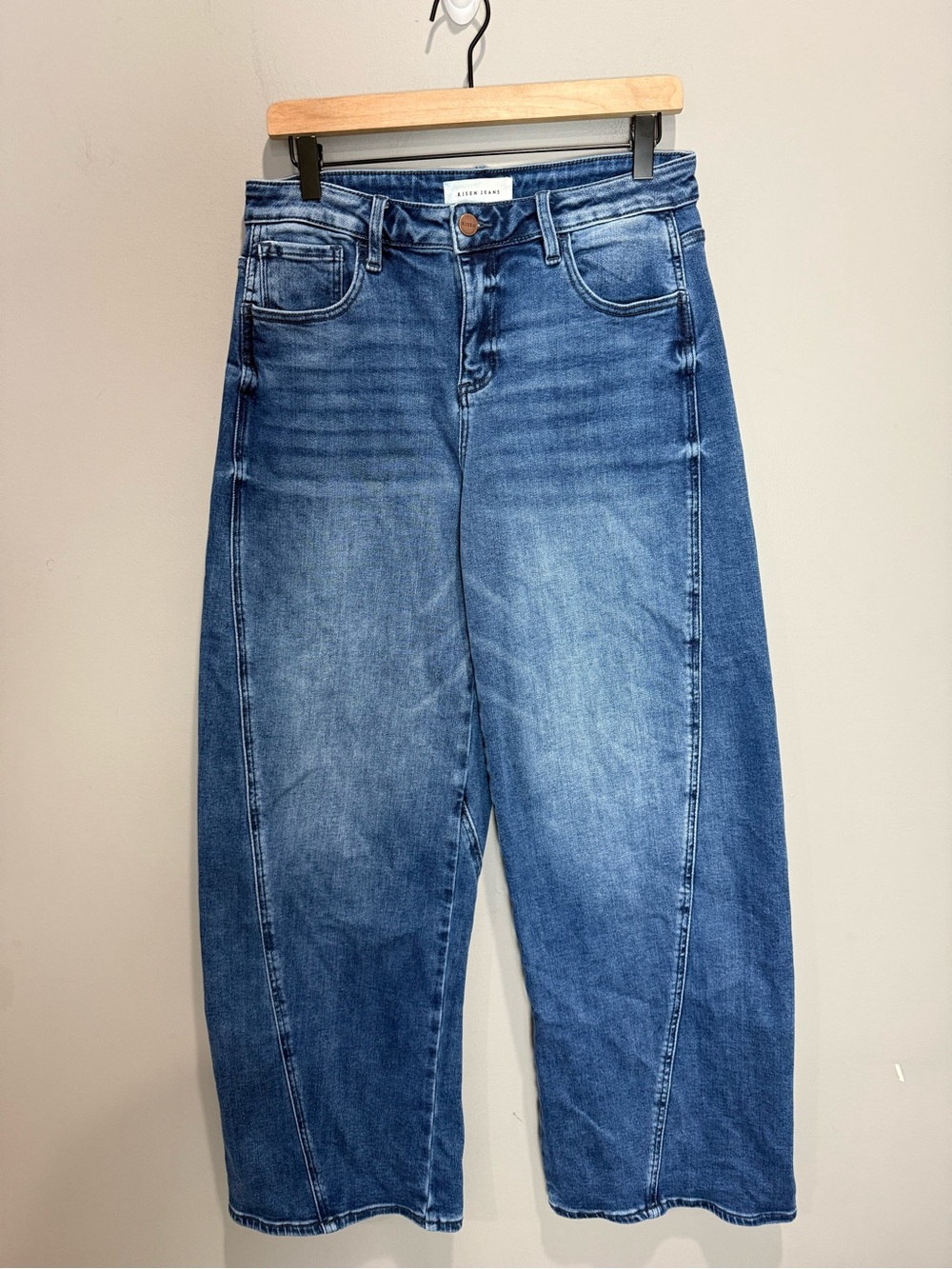 Risen Jeans High Rise Wide Leg Seam Detail Jeans Size 9/29 PG21259